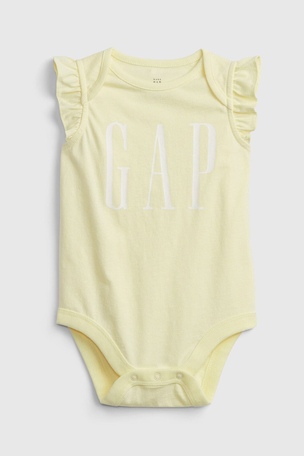 GAP, Body de bumbac cu imprimeu logo, galben pal