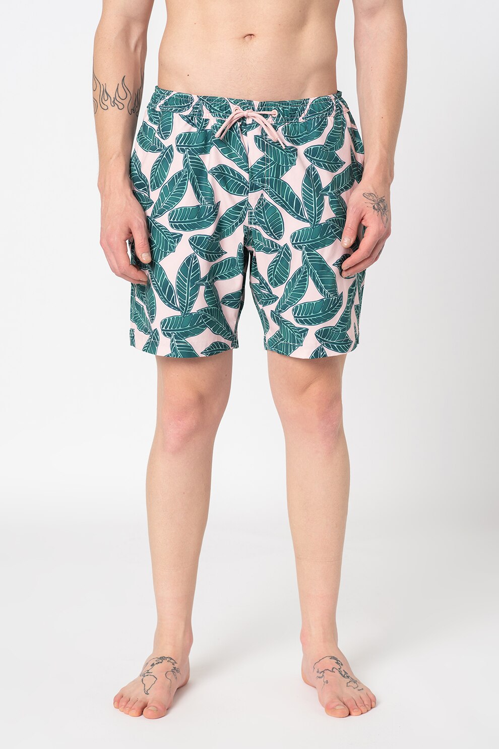 GAP, Pantaloni scurti de baie cu snur, Roz pastel/Verde