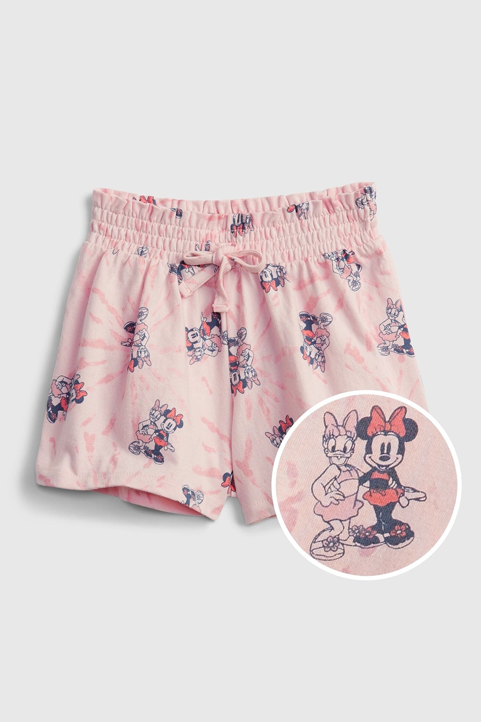 GAP, Pantaloni scurti de bumbac organic cu model Minnie Mouse, Roz pastel