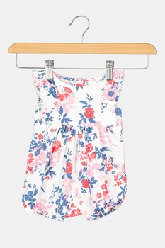 GAP, Salopeta scurta cu model floral, Alb/Albastru prafuit/Roz aprins, 90 CM Standard GAP, Salopeta scurta cu model floral, Alb/Albastru prafuit/Roz aprins, 90 CM Standard