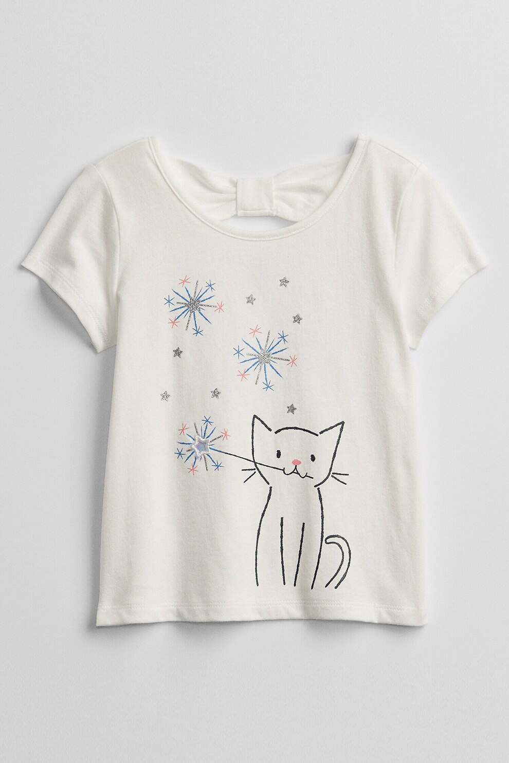 GAP, Tricou de bumbac cu imprimeu, Crem