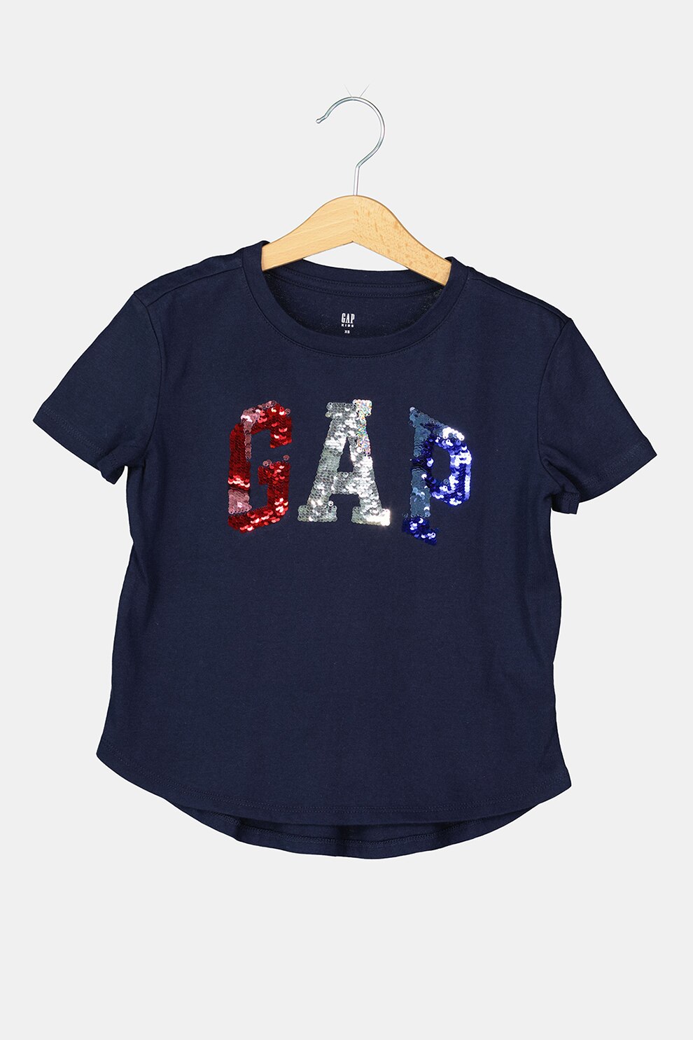 GAP, Tricou cu logo de paiete, Bleumarin inchis