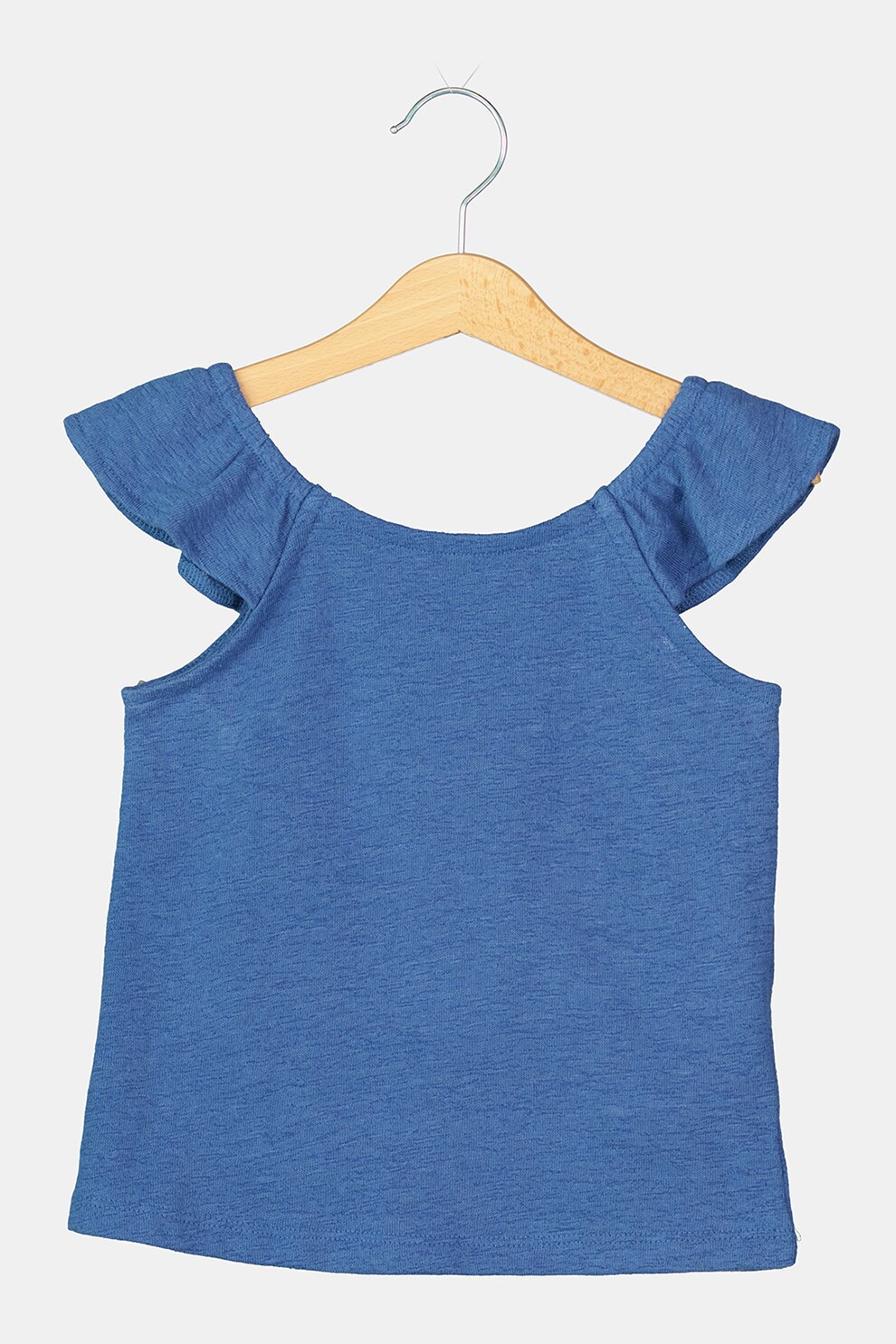 GAP, Tricou de jerseu cu maneci cu volane, Albastru prafuit