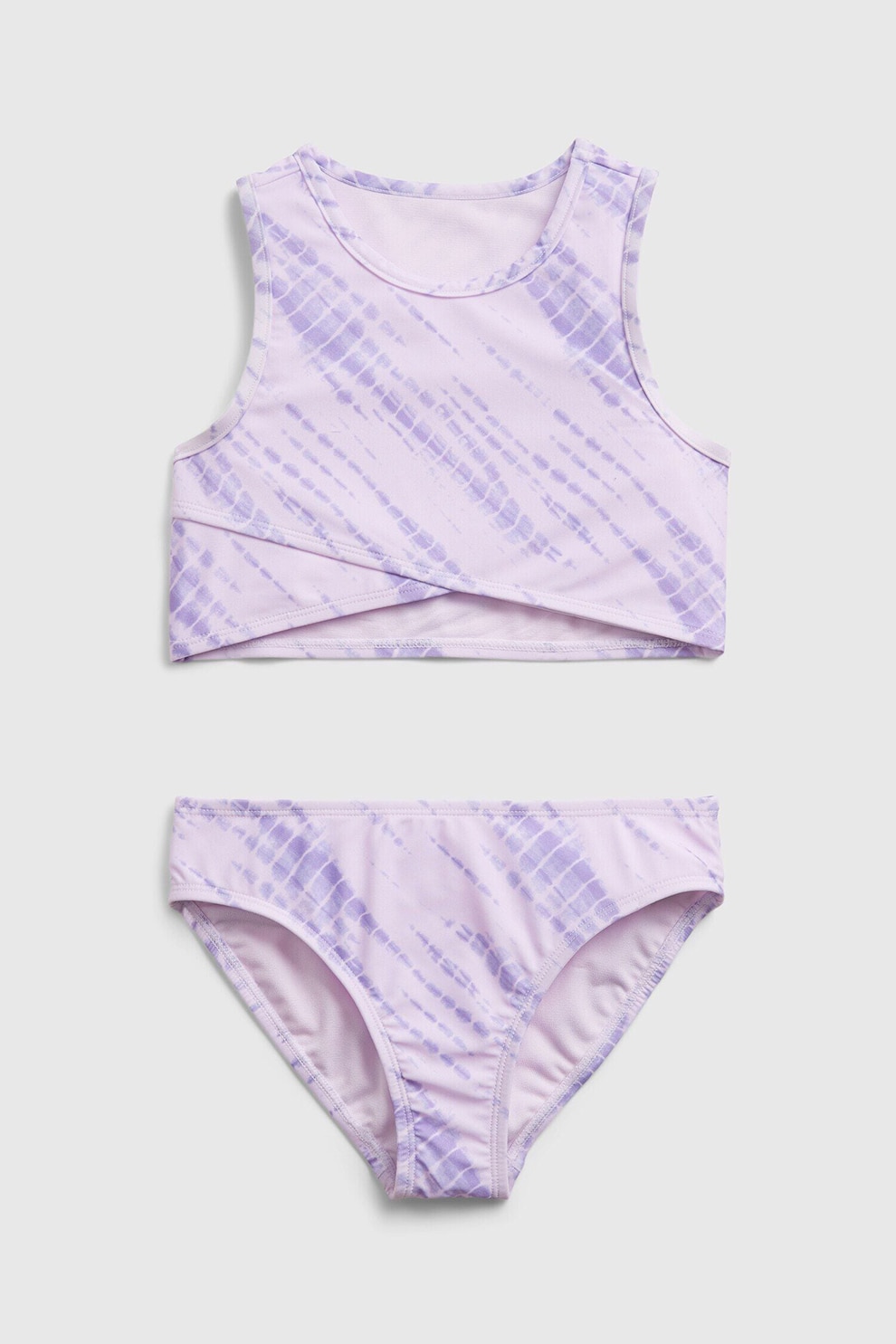 GAP, Costum de baie cu doua piese si model tie-dye, Lila