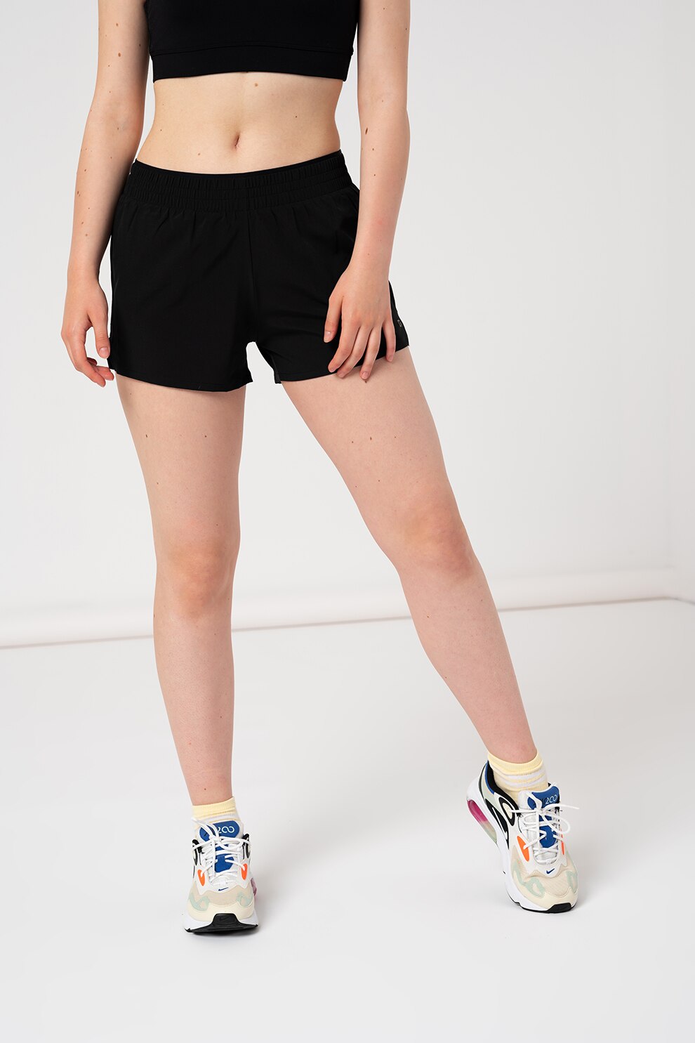 GAP, Pantaloni scurti cu talie elastica, Negru