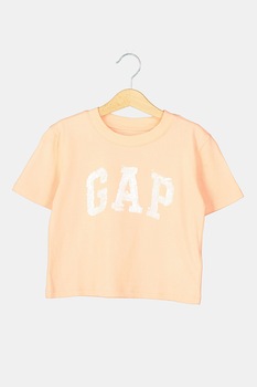 GAP, Tricou de bumbac cu aplicatii cu paiete, Roz somon