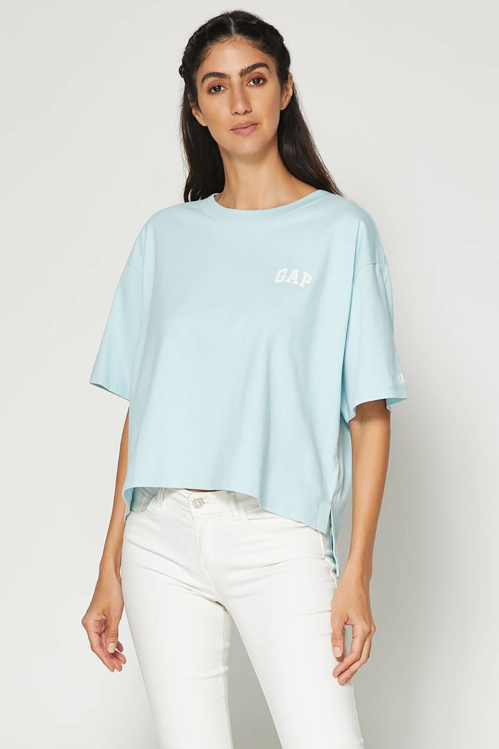 GAP, Tricou lejer cu maneci cazute, Albastru pastel
