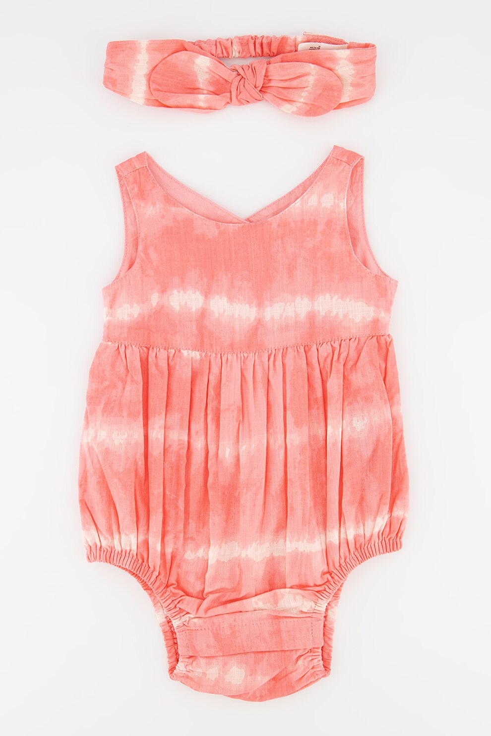 GAP, Set de body cu imprimeu si bentita, Roz aprins