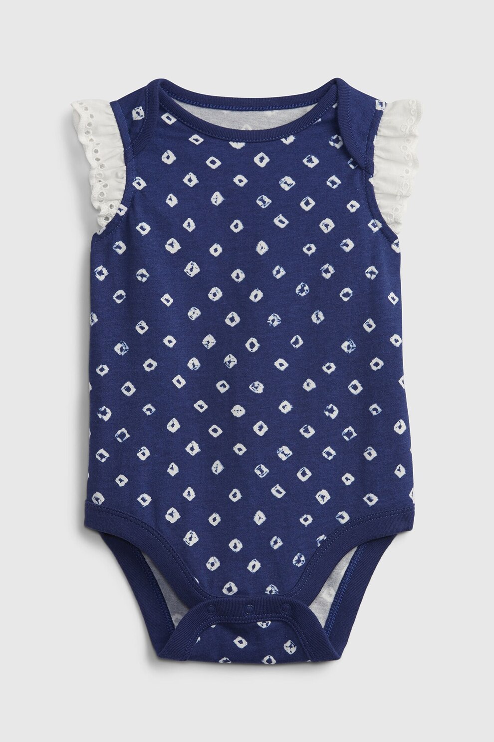 GAP, Body de bumbac cu imprimeu grafic, Bleumarin/Alb