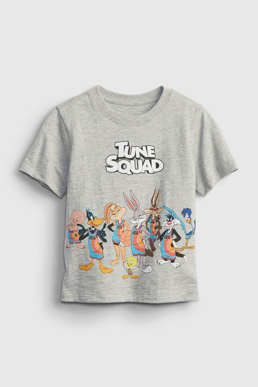 GAP, Tricou de bumbac cu imprimeu cu desene, Gri melange