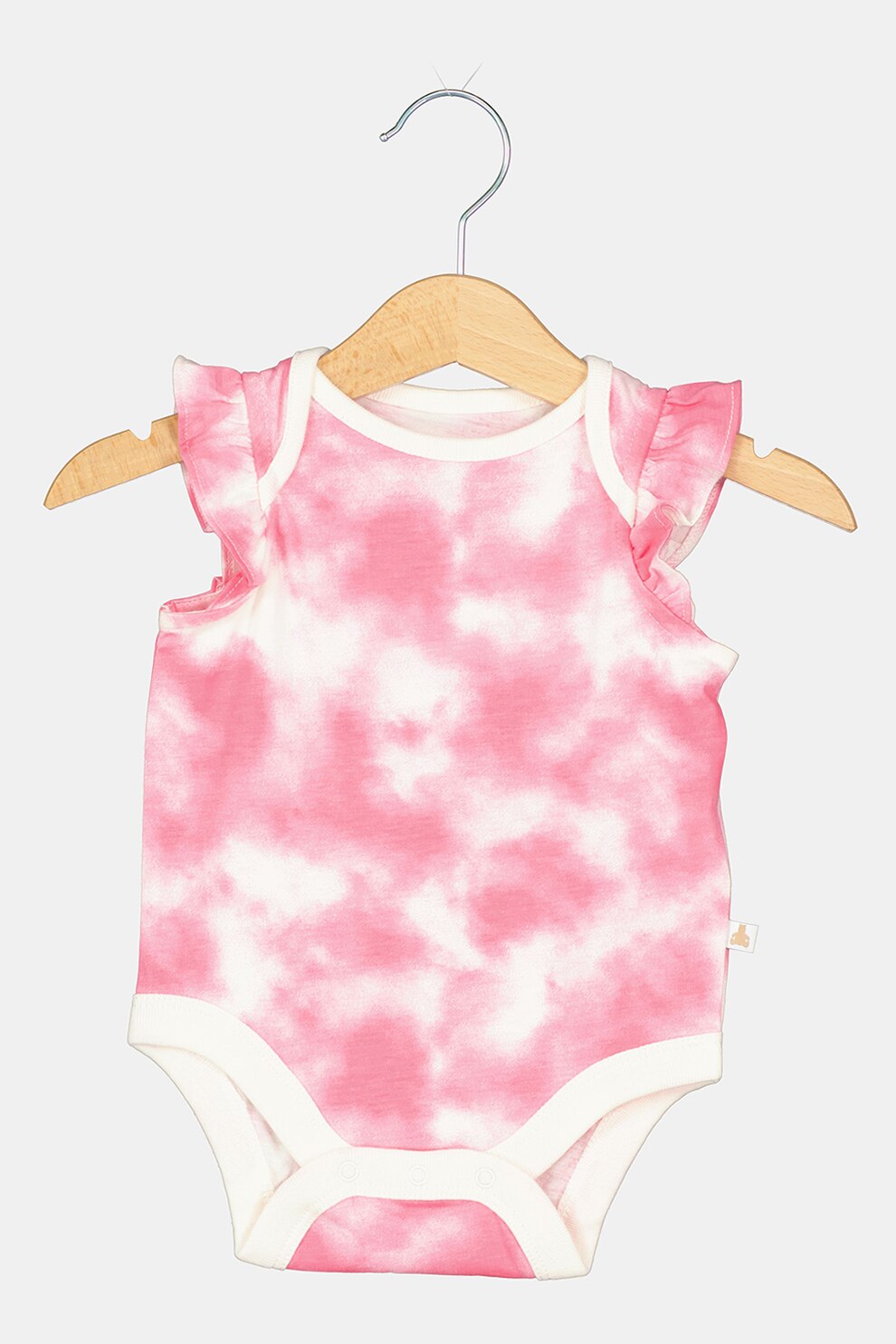 GAP, Body cu insertii de volane, Roz/Alb