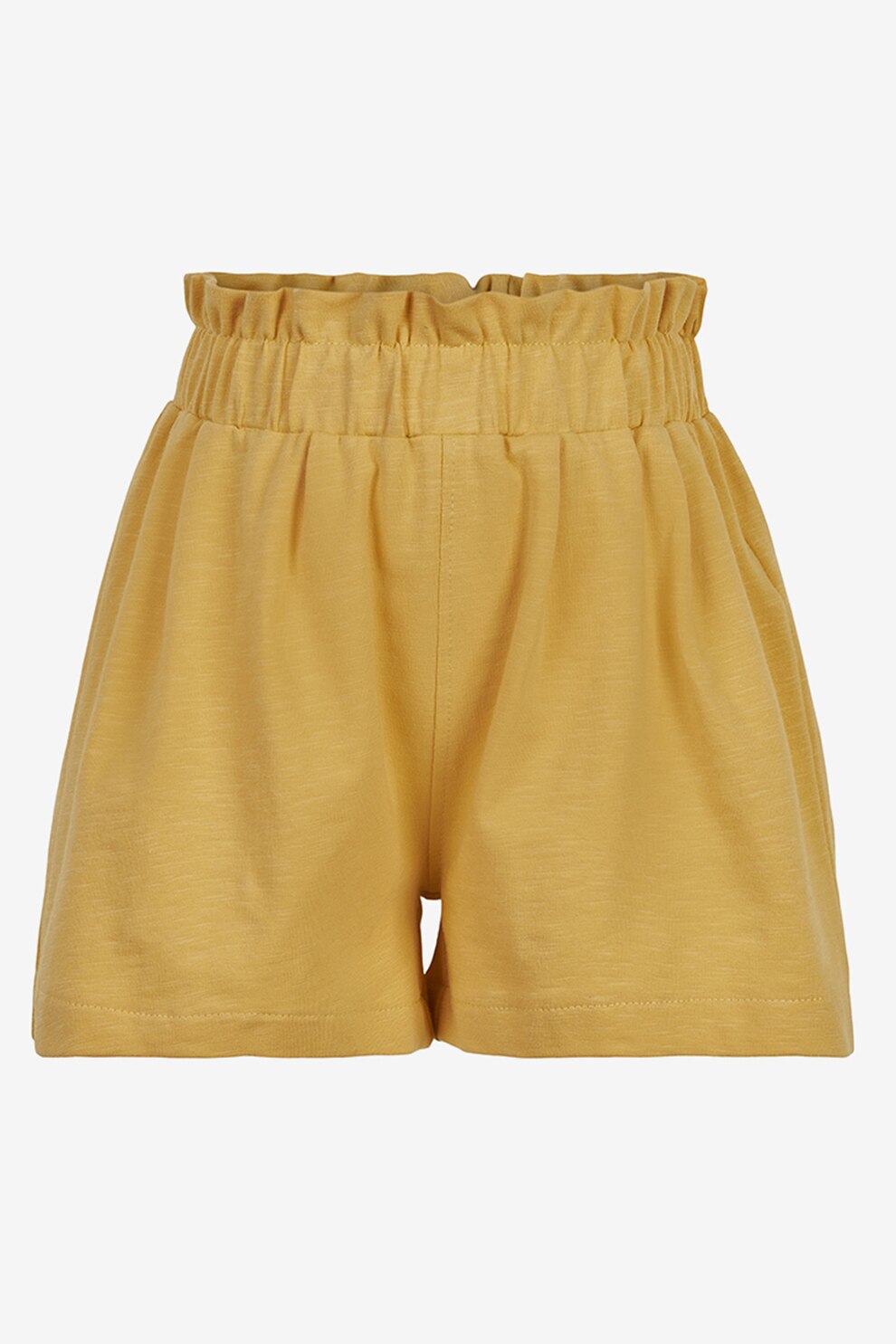 Minymo, Pantaloni scurti cu talie inalta si elastica, Galben sofran