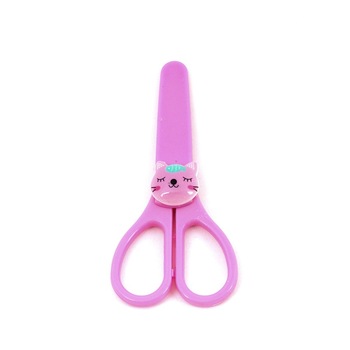 Foarfeca pentru copii cu aparator lama - roz Foarfeca pentru copii cu aparator lama - roz