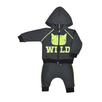 Compleu 2 piese hanorac si pantaloni pentru baieti Koala Wild 08-031, Gri 52558 Compleu 2 piese hanorac si pantaloni pentru baieti Koala Wild 08-031, Gri 52558