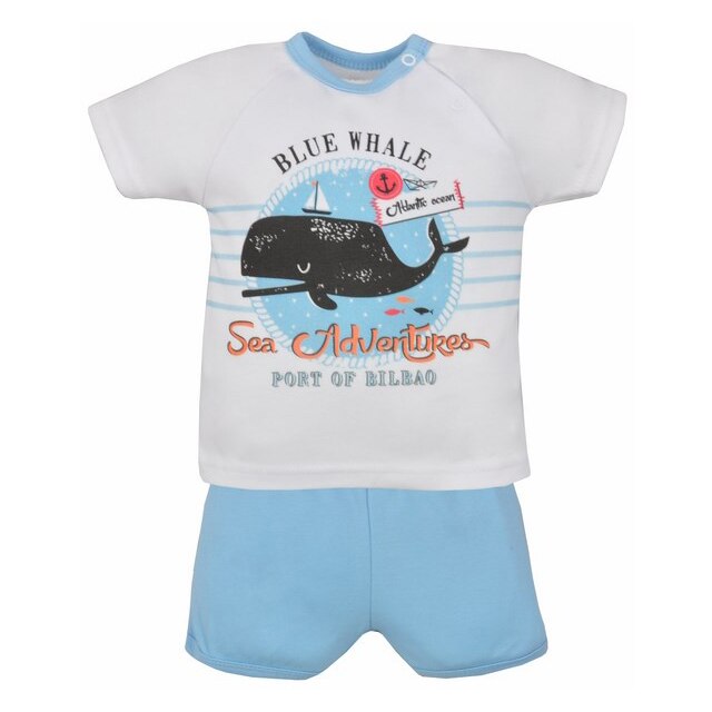 Compleu 2 piese de vara pentru baieti Koala Moby Dick 04-965A, Alb 4123