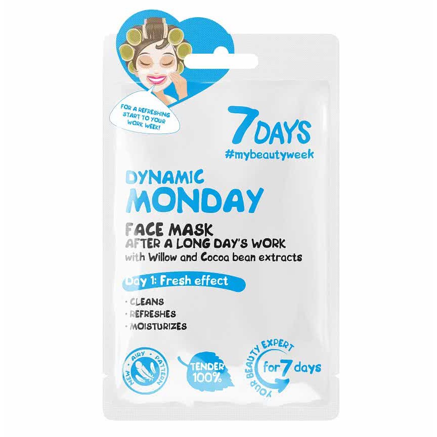Masca tip servetel Dynamic Monday 7Days pentru ten cu imperfectiuni, 28 g
