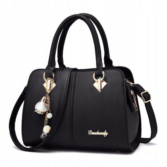 Geanta din piele ecologica Erika, TimeTrade, negru