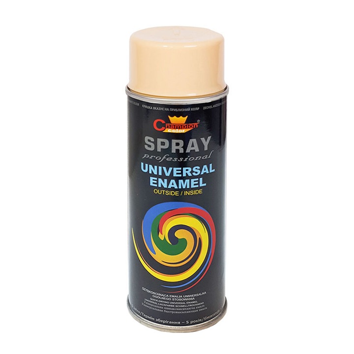 Spray pulverizator vopsea 400ml, culoare Crem persistenta,rezistenta la intemperii,cu uscare rapida si putere mare de acoperire