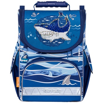 Ghiozdan Tiger, neechipat, nature quest, dimensiune 35 x 31 x 19 cm, motiv shark life Ghiozdan Tiger, neechipat, nature quest, dimensiune 35 x 31 x 19 cm, motiv shark life