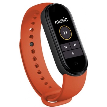Bratara Fitness, Smart M6 cu functii multiple cu pedometru, masurarea tensiunii arteriale,ritm cardiac, nivelului de oxigen din sange, Bluetooth, incarcare magnetica, Portocaliu Bratara Fitness, Smart M6 cu functii multiple cu pedometru, masurarea tensiunii arteriale,ritm cardiac, nivelului de oxigen din sange, Bluetooth, incarcare magnetica, Portocaliu