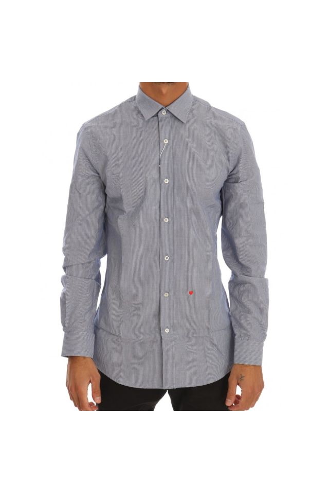 Camasa slim fit Moschino, Bumbac, Albastru, 42 EU