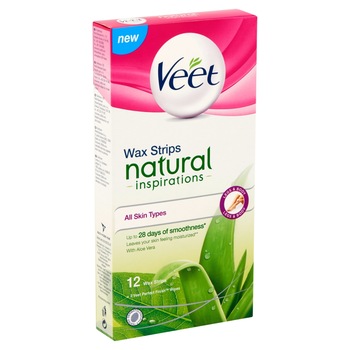 Benzi depilatoare cu aloe vera, Veet Natural Inspirations, 12 buc Benzi depilatoare cu aloe vera, Veet Natural Inspirations, 12 buc