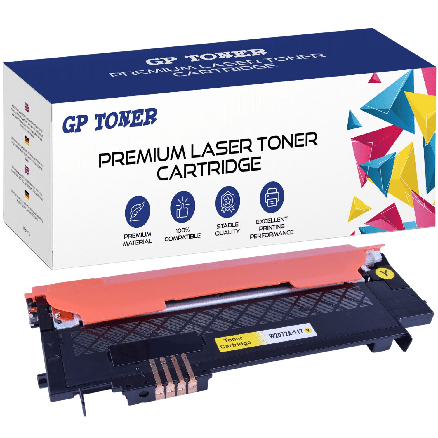 Cartus toner GP Toner, Compatibil cu HP Color 150NW MFP 178 117A W2072A, 700 pagini, Galben