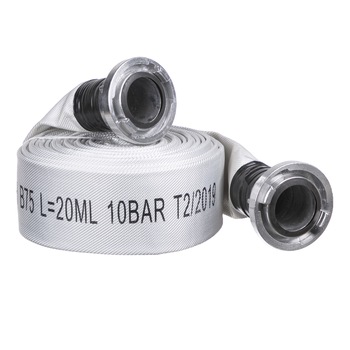Furtun tip pompier standard pentru irigatii, 3 toli, 10 bari, lungime 20m, cu racorduri Furtun tip pompier standard pentru irigatii, 3 toli, 10 bari, lungime 20m, cu racorduri