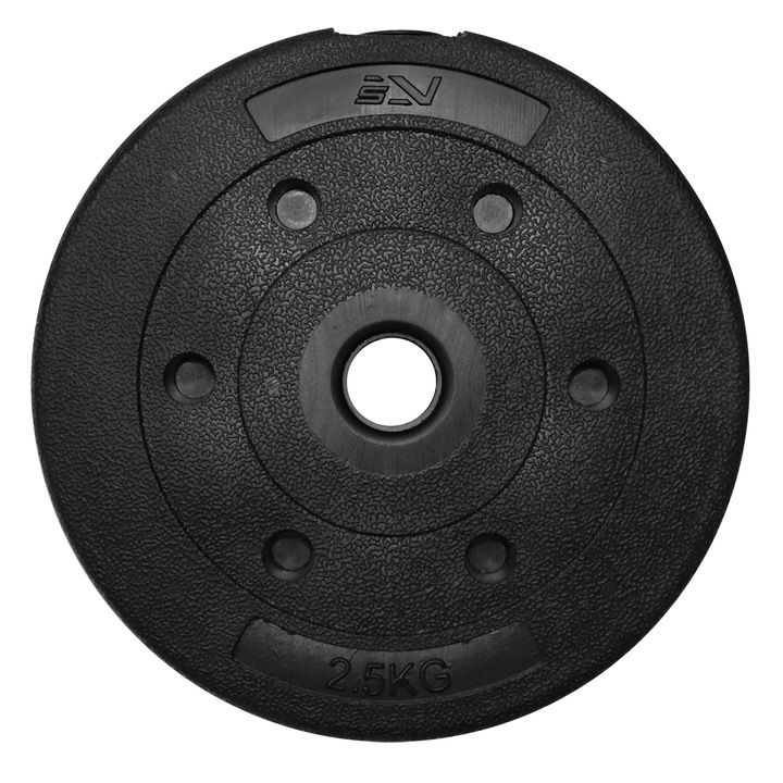 Disc greutate SportVida, Compozit, 2.5 kg, Ø21 cm, Negru
