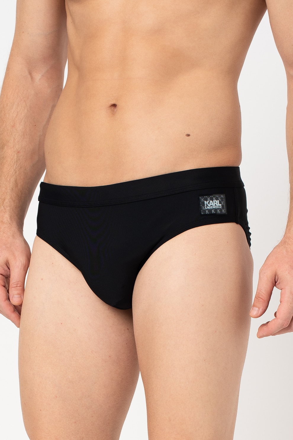 Karl Lagerfeld, Slip cu model uni, Negru, M