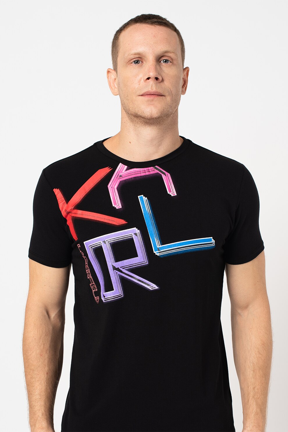 Karl Lagerfeld, Tricou de plaja Neon Karl, Negru