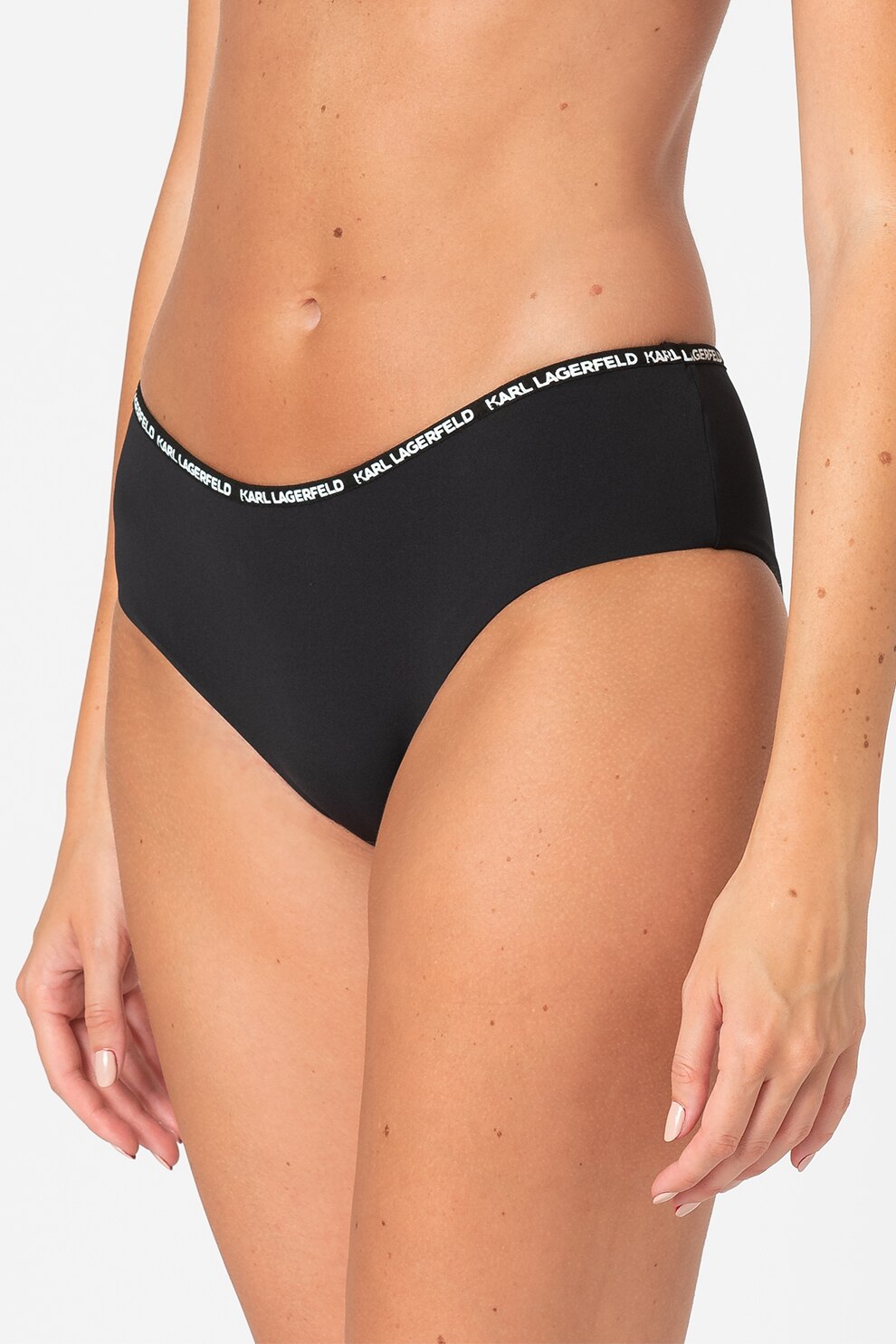 Karl Lagerfeld, Slip hipster cu banda logo, Negru, S