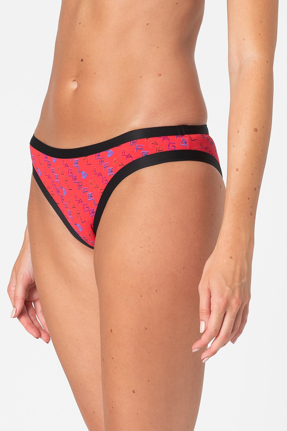 Karl Lagerfeld, Slip cu model logo contrastant, Rosu