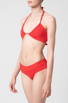 Karl Lagerfeld, Sutien de baie cu imprimeu logo, Rosu/Bleumarin/Maro Karl Lagerfeld, Sutien de baie cu imprimeu logo, Rosu/Bleumarin/Maro