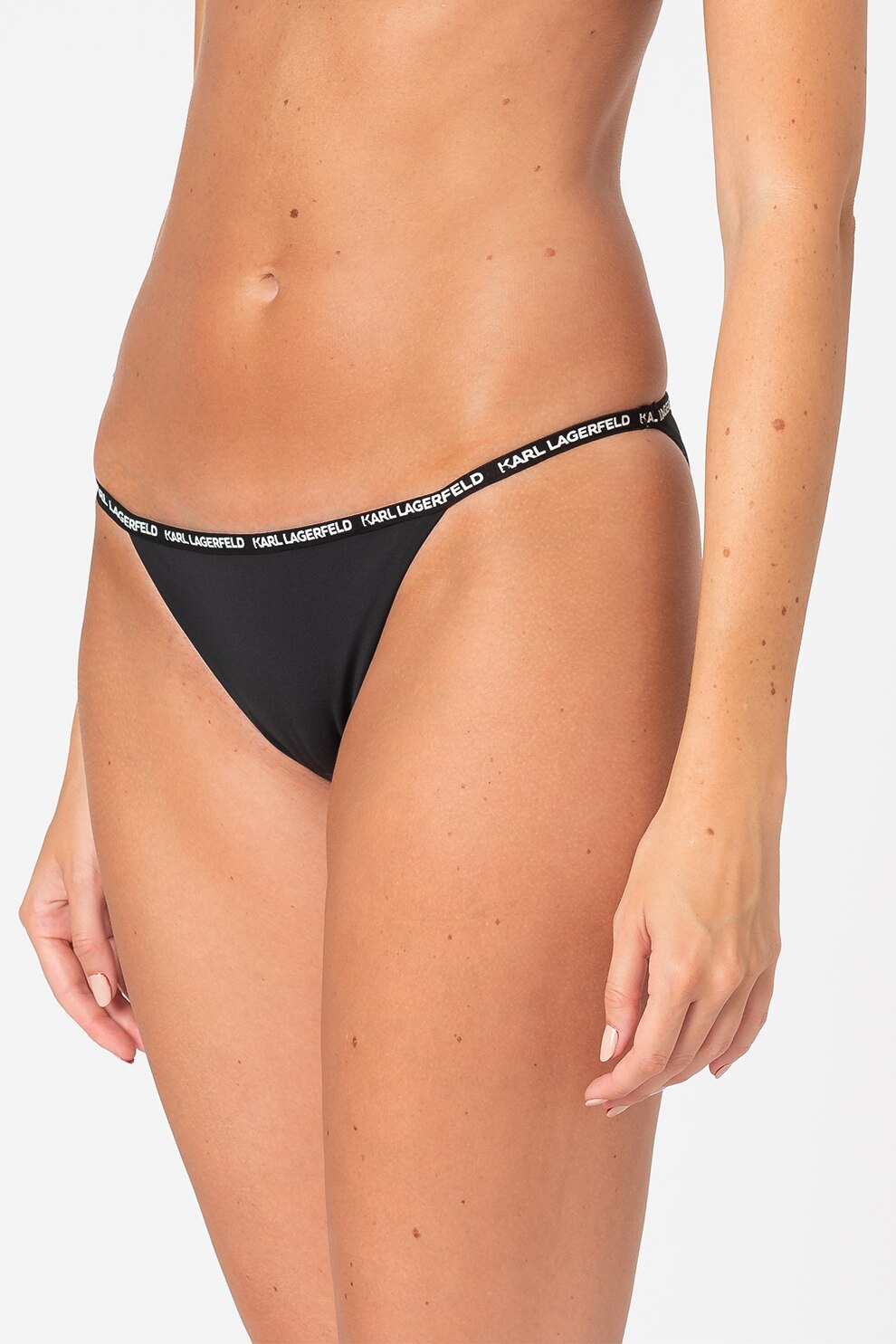 Karl Lagerfeld, Slip cu benzi cu logo, Negru