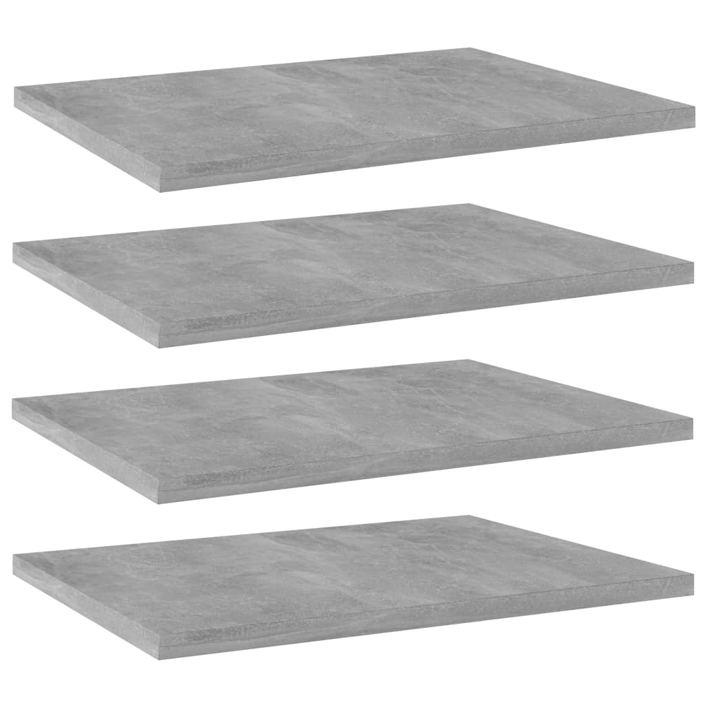 Set de 4 rafturi de biblioteca vidaXL, PAL, 40 x 30 x 1.5 cm, Gri aspect beton