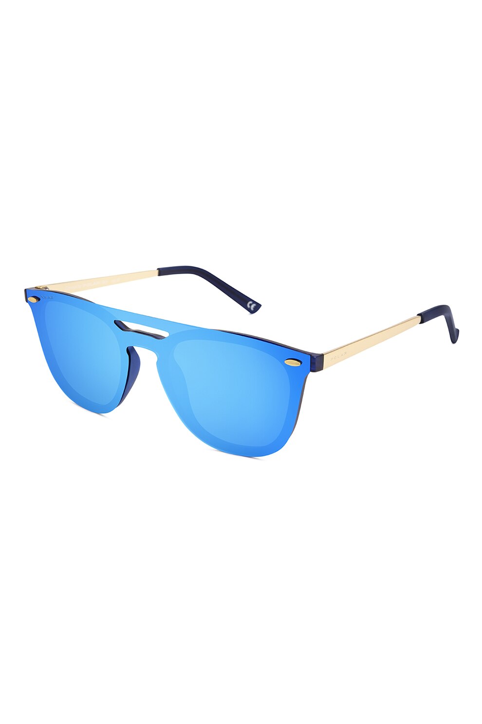 POLAR, Ochelari de soare polarizati dreptunghiulari Tym, Auriu/Albastru, 50-23-145 Standard