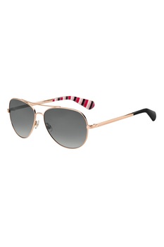 KATE SPADE, Ochelari de soare aviator polarizati cu rame metalice Avaline, Auriu rose, 58-14-140 Standard KATE SPADE, Ochelari de soare aviator polarizati cu rame metalice Avaline, Auriu rose, 58-14-140 Standard