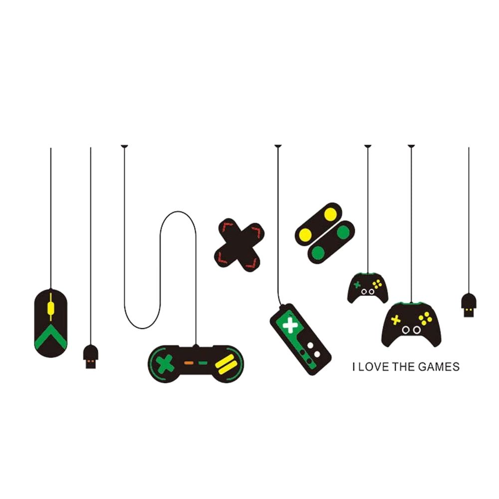 Autocolant decorativ de perete -I Love Games- 80x140 cm, multicolor