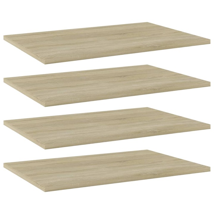 Set placibiblioteca vidaXL, 4 buc, stejar sonoma, 60 x 40 x 1,5 cm, PAL 10.6 kg