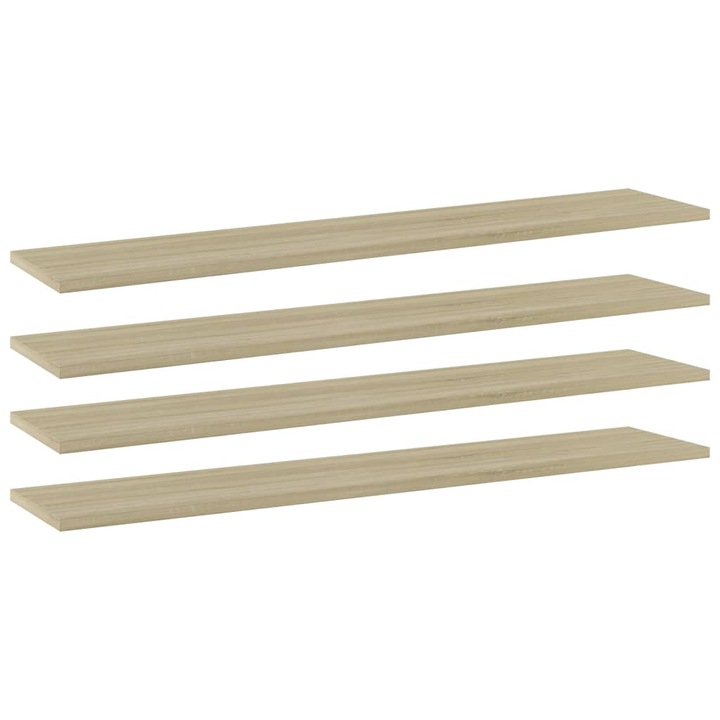 VidaXL 4 db sonoma-tölgy színű forgácslap könyvespolc 100 x 20 x 1,5 cm