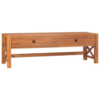 Comoda TV cu sertare din lemn de tec reciclat vidaXL, Lemn, 140 x 40 x 45 cm, Maro Comoda TV cu sertare din lemn de tec reciclat vidaXL, Lemn, 140 x 40 x 45 cm, Maro