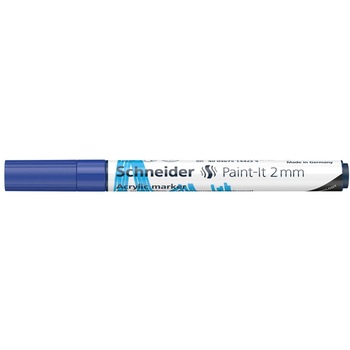 Marker cu vopsea acrilica Paint-It 310 2 mm Schneider, Albastru Marker cu vopsea acrilica Paint-It 310 2 mm Schneider, Albastru