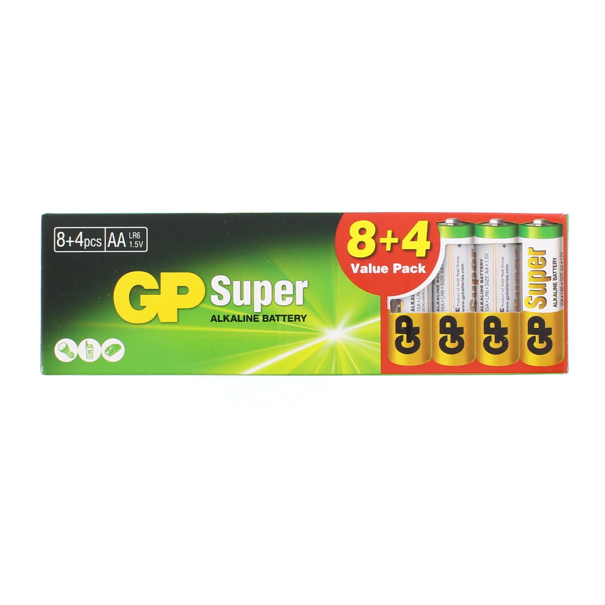Алкални батерии GP Super, AA R6, 12 броя - eMAG.bg