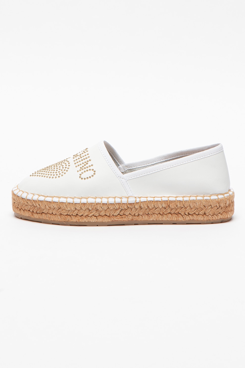 Love Moschino, Espadrile de piele cu nituri