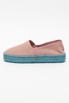 Love Moschino, Espadrile de piele intoarsa Love Moschino, Espadrile de piele intoarsa