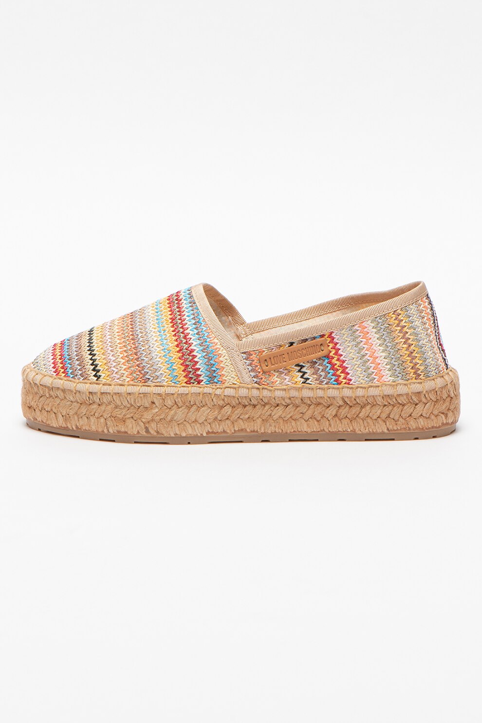 Love Moschino, Espadrile din material textil cu aspect tesut