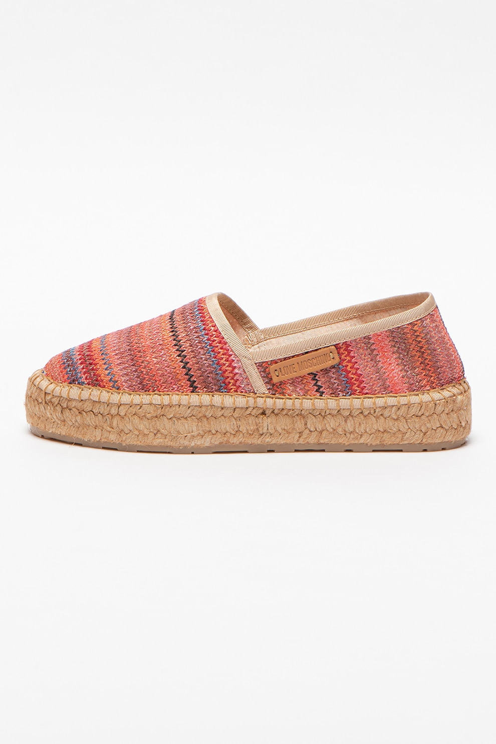Love Moschino, Espadrile cu aspect tesut