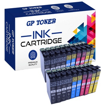 Set 20 de cartuse cerneala, GP Toner, Compatibil cu Epson T1811/ XP205/ XP215/ XP305/ XP405, 8 x 18 ml, 12 x 15 ml, Multicolor Set 20 de cartuse cerneala, GP Toner, Compatibil cu Epson T1811/ XP205/ XP215/ XP305/ XP405, 8 x 18 ml, 12 x 15 ml, Multicolor