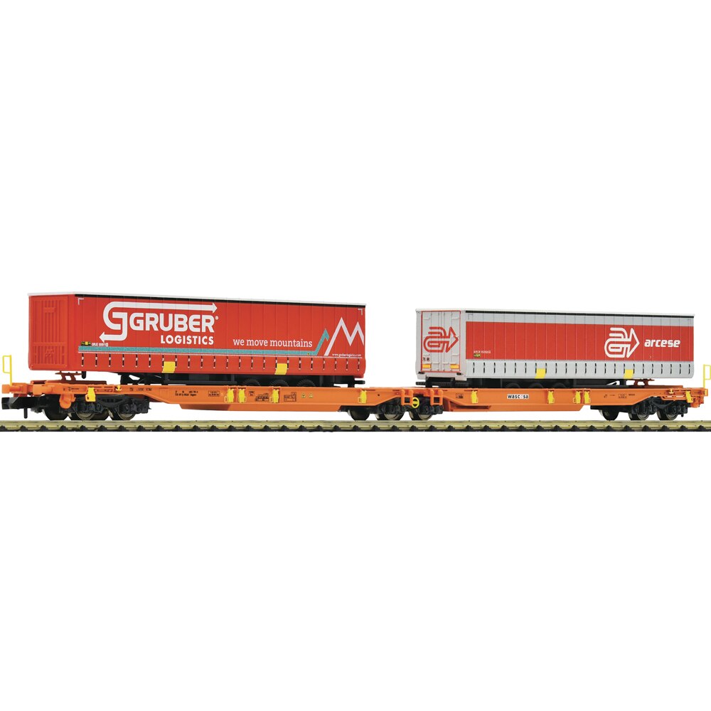 Vagon Dublu Articulat de Transport Semiremorci T2000 Wascosa, scara N